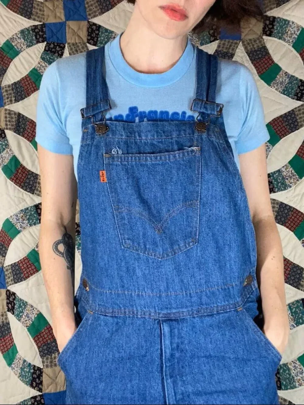 Women's Levi's Vintage 70s Overalls Orange Tab